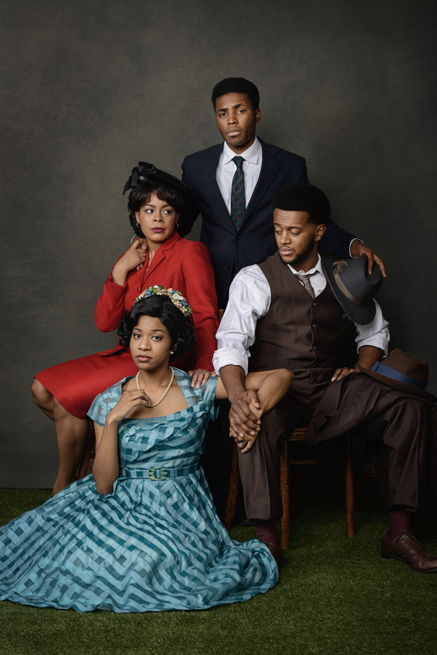 Clockwise from left: Ayanna Bria Bakari (Evelyn Brandon), Jalen Gilbert (Bowzie Brandon), Cage Sebastian Pierre (Tony Carter), and Jennifer Latimore (Sally Mae Carter)